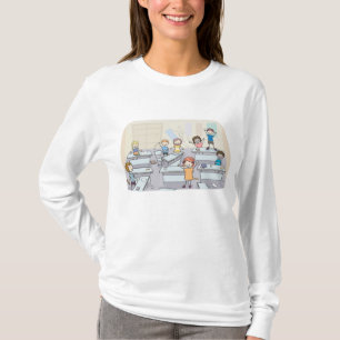 Cartoon Classroom Chaos With Wild Students T-Shirt