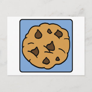 Cartoon Clip Art Chocolate Chip Cookie Dessert Postcard