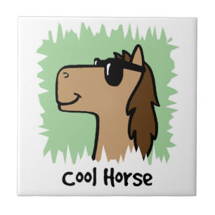 Cartoon Clip Art Cool Horse Wearing Sunglasses Tile