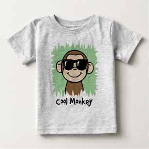 Cartoon Clip Art Cool Monkey with Sunglasses Baby T-Shirt