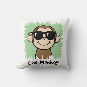 Cartoon Clip Art Cool Monkey with Sunglasses Cushion