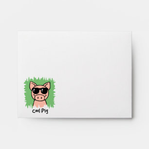 Cartoon Clip Art Cool Pig with Sunglasses Envelopes