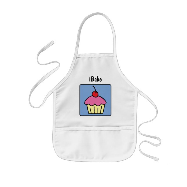 Cartoon Clip Art Cupcake Frosting Cherry Dessert Kids Apron (Front)