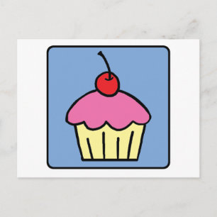 Cartoon Clip Art Cupcake Frosting Cherry Dessert Postcard