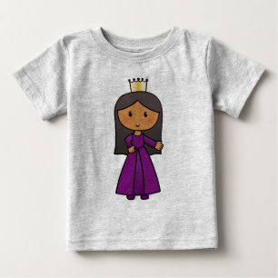Cartoon Clip Art Cute Princess with Tiara Baby T-Shirt