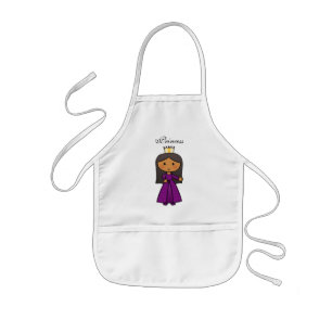 Cartoon Clip Art Cute Princess with Tiara Kids Apron