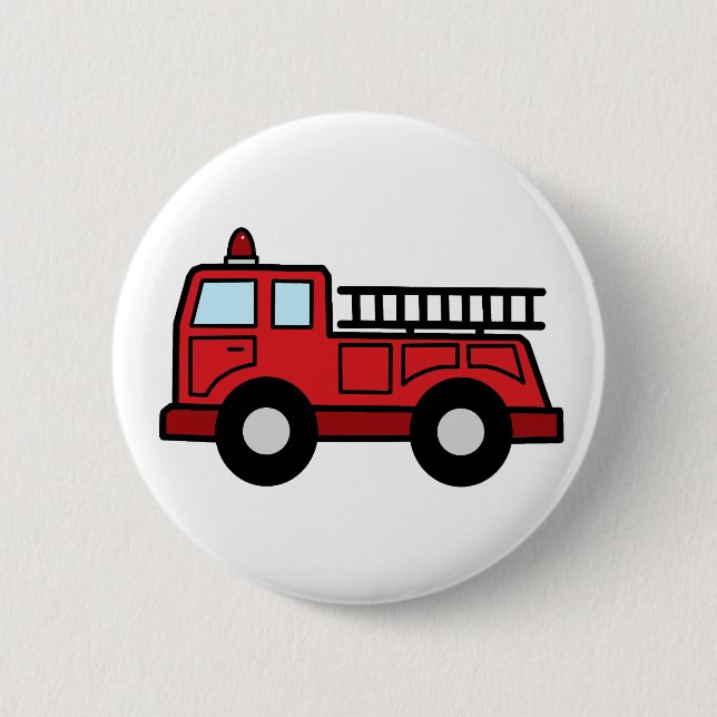 Cartoon Clip Art Firetruck Emergency Vehicle Truck 6 Cm Round Badge (Front)