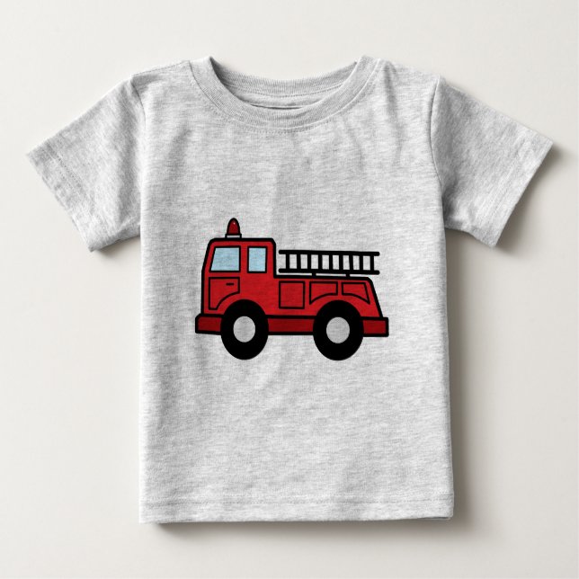 Cartoon Clip Art Firetruck Emergency Vehicle Truck Baby T-Shirt (Front)