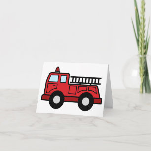 Cartoon Clip Art Firetruck Emergency Vehicle Truck Card