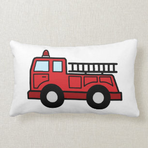 Cartoon Clip Art Firetruck Emergency Vehicle Truck Lumbar Cushion