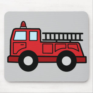 Cartoon Clip Art Firetruck Emergency Vehicle Truck Mouse Pad