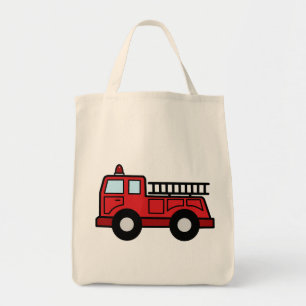 Cartoon Clip Art Firetruck Emergency Vehicle Truck Tote Bag