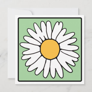 Cartoon Clip Art Garden Gerber Daisy Bridal Shower Invitation