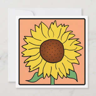 Cartoon Clip Art Garden Sunflower Bridal Shower Invitation