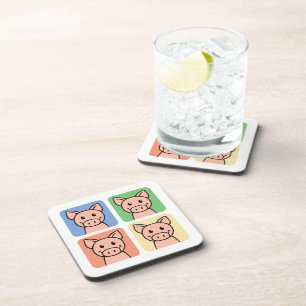 Cartoon Clip Art Laughing Piggie Piggy Pigs! Coaster