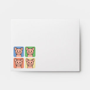 Cartoon Clip Art Laughing Piggie Piggy Pigs! Envelope