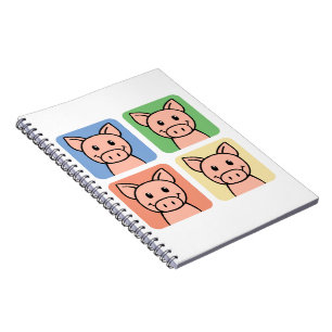 Cartoon Clip Art Laughing Piggie Piggy Pigs! Notebook
