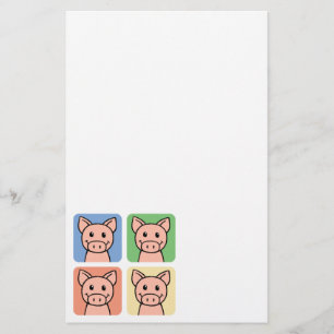 Cartoon Clip Art Laughing Piggie Piggy Pigs! Stationery