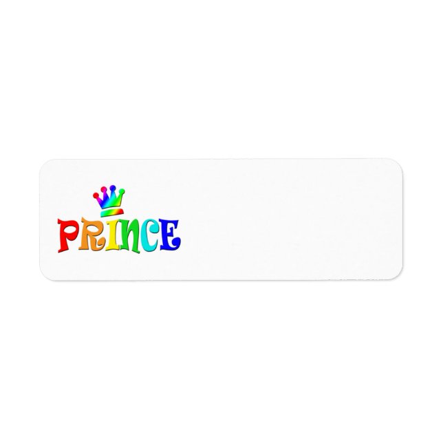 Cartoon Clip Art Rainbow Text, Prince and Crown (Front)
