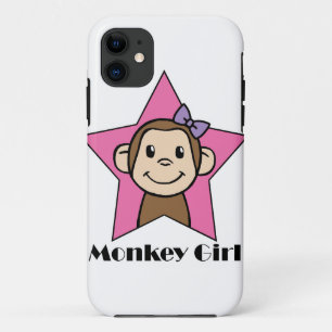 Cartoon Clip Art Smile Monkey Girl Pink Star Bow Case-Mate iPhone Case