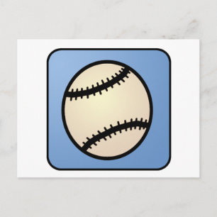 Cartoon Clip Art Sports, Baseball, Blue Background Postcard