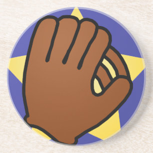 Cartoon Clip Art Sports Baseball Glove Gold Star Coaster