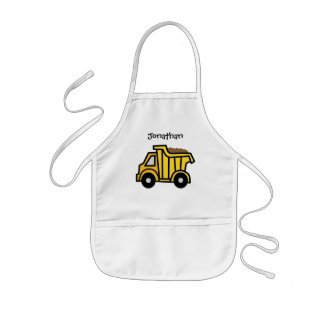 Cartoon Clip Art with a Construction Dump Truck Kids Apron