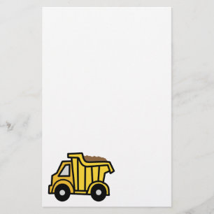 Cartoon Clip Art with a Construction Dump Truck Stationery