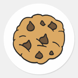Cartoon Clipart HUGE Chocolate Chip Cookie Dessert Classic Round Sticker