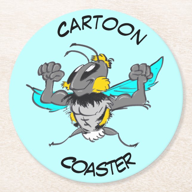 Cartoon Coaster: Cute Bumble Bee Coaster (Front)