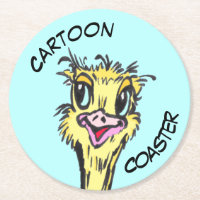 Cartoon Coaster: Cute Ostrich Coaster