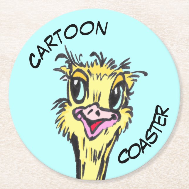 Cartoon Coaster: Cute Ostrich Coaster (Front)