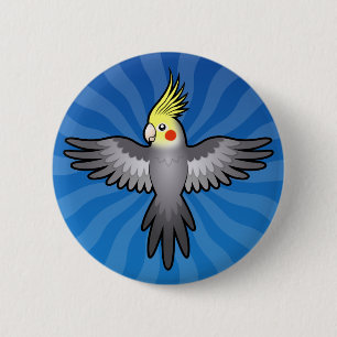Cartoon Cockatiel 6 Cm Round Badge