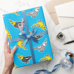 Cartoon Cockatiels Pattern Wrapping Paper