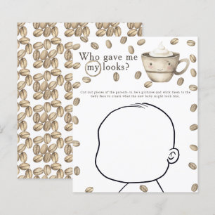 Cartoon coffee baby shower - Who gave me My looks?