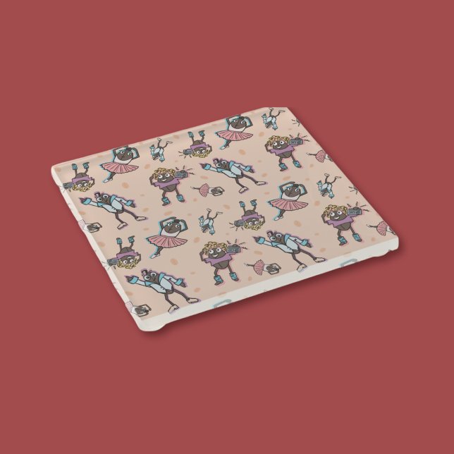 Cartoon Coffee Bean Dance Party Glass Coaster (Creator Uploaded)