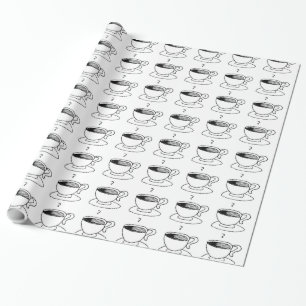 Cartoon Coffee Cup Demitasse Cute Cartoon Wrapping Paper