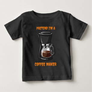 cartoon coffee maker simple costume black baby T-Shirt