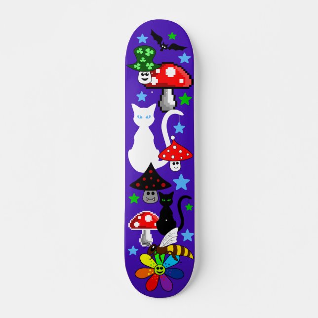 Cartoon Collage Skateboard Deck (Front)