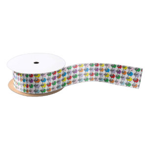 Cartoon Colourful Sheep Pattern Satin Ribbon