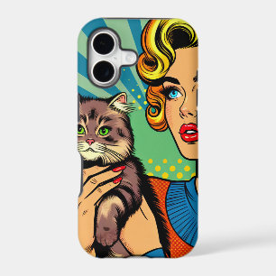 Cartoon Comic Pop Art Women and Cat Personalised
