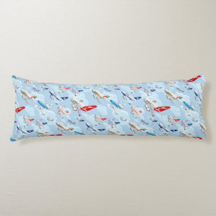 Cartoon commercial aeroplanes seamless pattern fab body cushion