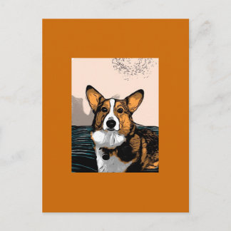 Cartoon Corgi Postcard