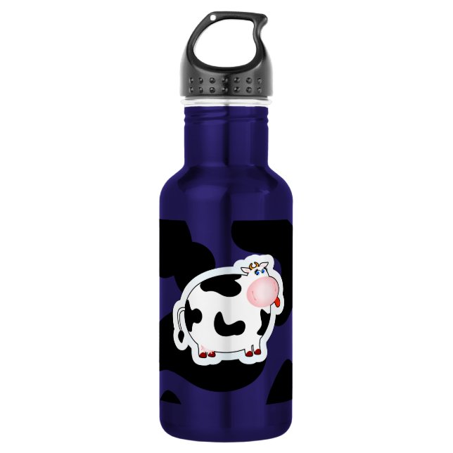 Cartoon cow, 532 ml water bottle (Front)