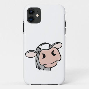 cartoon cow black white pink kiss grey farm animal Case-Mate iPhone case