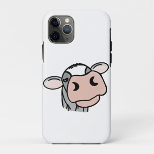 cartoon cow black white pink kiss grey farm animal Case-Mate iPhone case