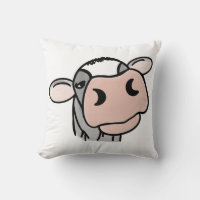 cartoon cow black white pink kiss grey farm animal