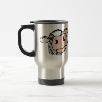 cartoon cow black white pink kiss grey farm animal