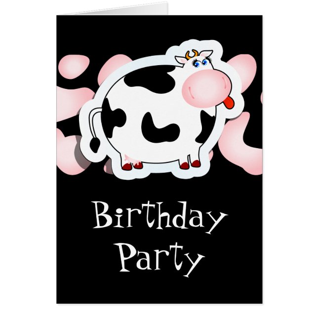 Cartoon cow, card (Front)
