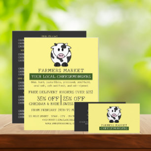 Cartoon Cow, Cheesemonger Business Card